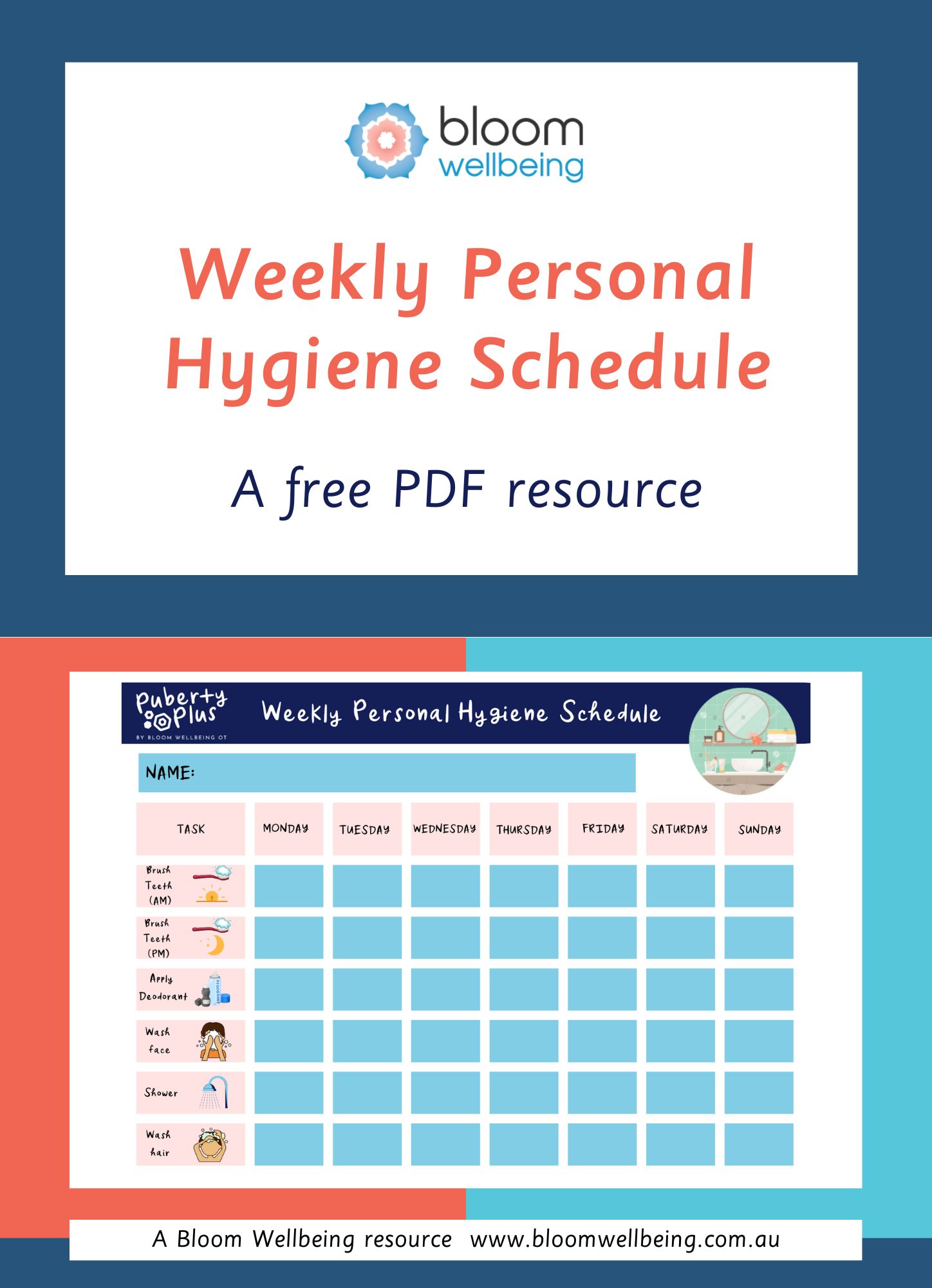 Weekly Personal Hygiene Schedule eBook